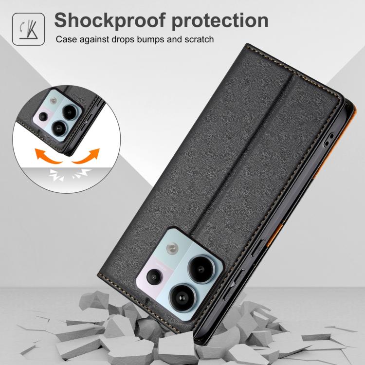 For Redmi Note 13 Pro 5G Global N.BEKUS P3 RFID Stitching Magnetic Flip Leather Phone Case