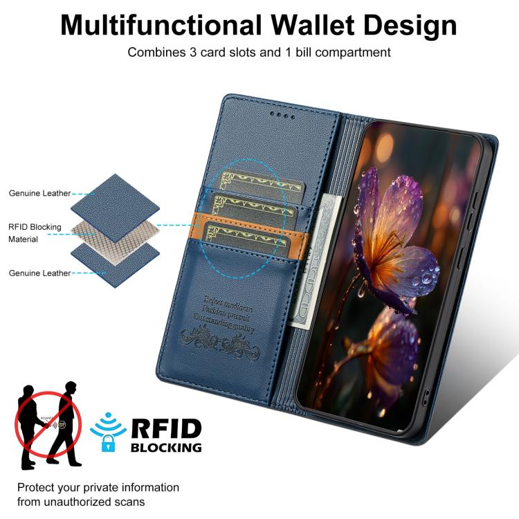 For Redmi Note 13 Pro 5G Global N.BEKUS P3 RFID Stitching Magnetic Flip Leather Phone Case