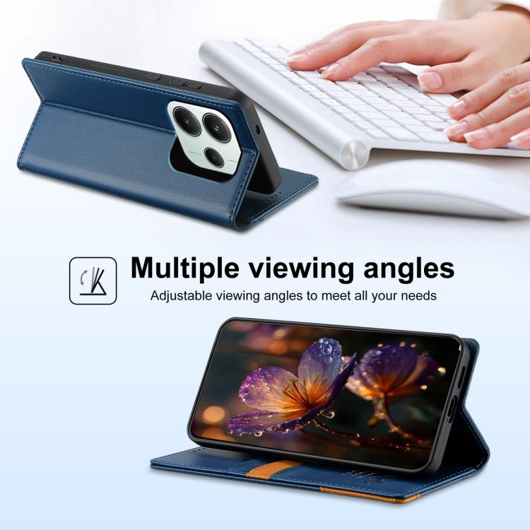For Redmi Note 14 Pro 5G Global N.BEKUS P3 RFID Stitching Magnetic Flip Leather Phone Case