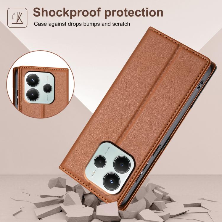 For Redmi Note 14 Pro 5G Global N.BEKUS P3 RFID Stitching Magnetic Flip Leather Phone Case