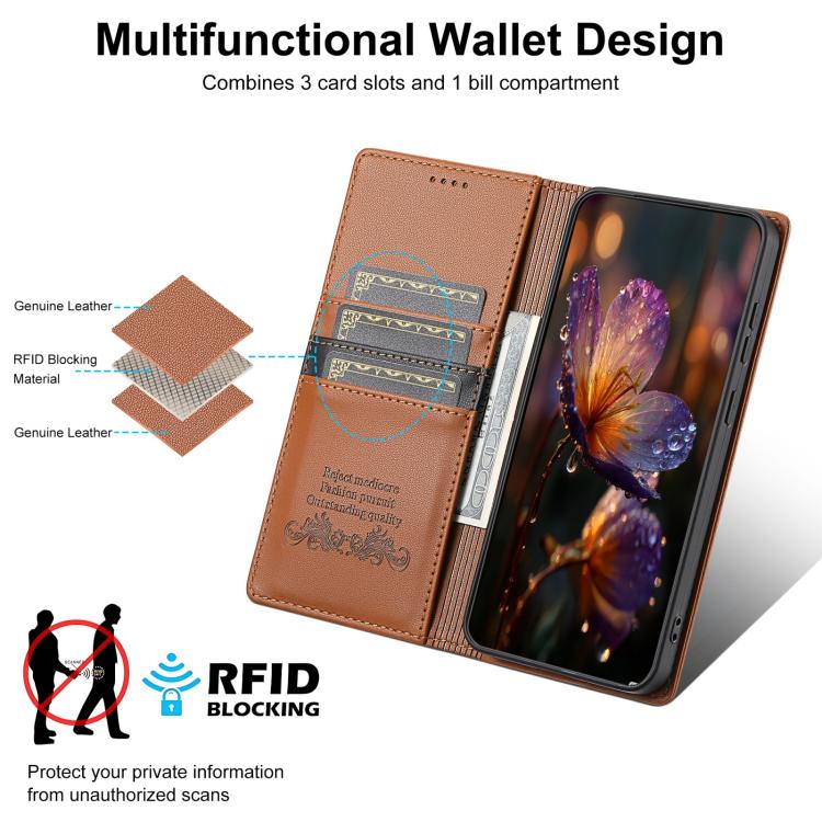 For Redmi Note 12S / Note 11S 4G N.BEKUS P3 RFID Stitching Magnetic Flip Leather Phone Case