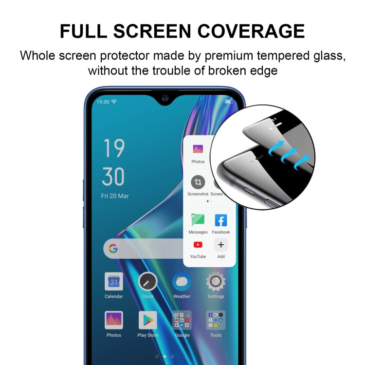 For OPPO A11k 25 PCS Full Glue Full Screen Tempered Glass Film