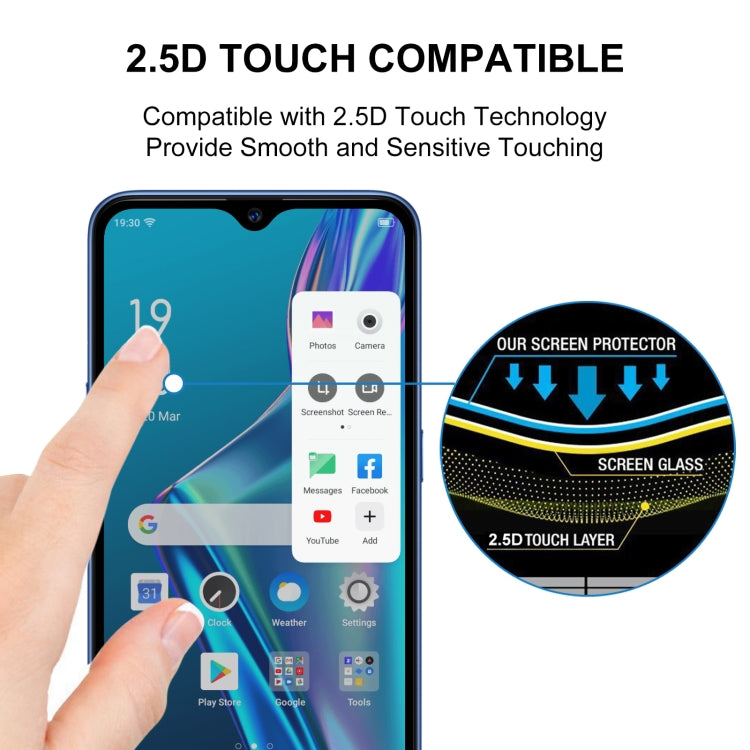 For OPPO A11k 25 PCS Full Glue Full Screen Tempered Glass Film