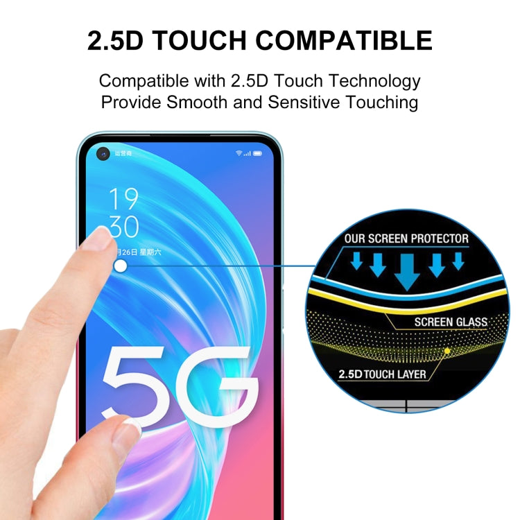 For OPPO A72 5G 25 PCS Full Glue Full Screen Tempered Glass Film
