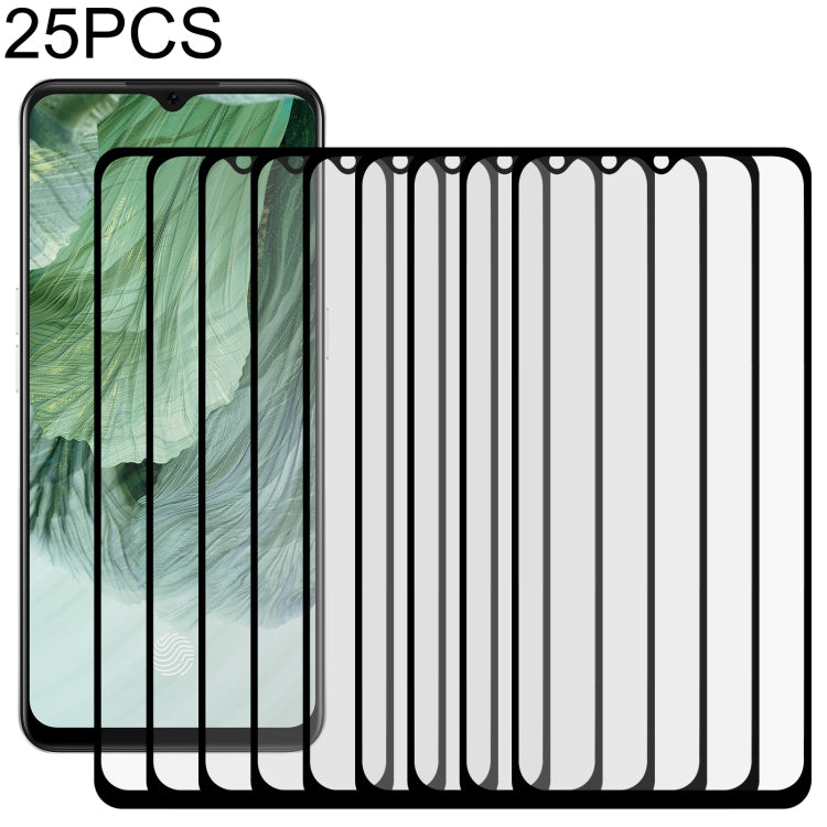 For OPPO F17 25 PCS Full Glue Full Screen Tempered Glass Film