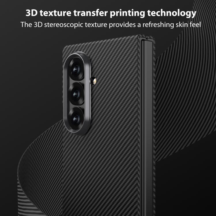 For Samsung Galaxy Z Fold7 5G GKK Integrated Ultra-thin Water Transfer Printed Contact Lens-Style Carbon Fiber Textured Phone Case