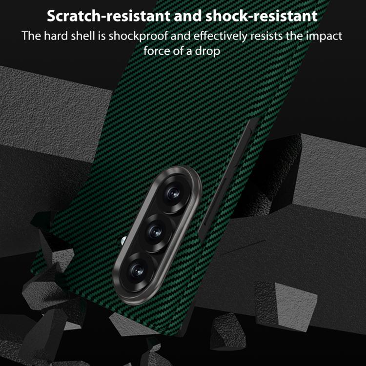 For Samsung Galaxy Z Fold7 5G GKK Integrated Ultra-thin Water Transfer Printed Contact Lens-Style Carbon Fiber Textured Phone Case