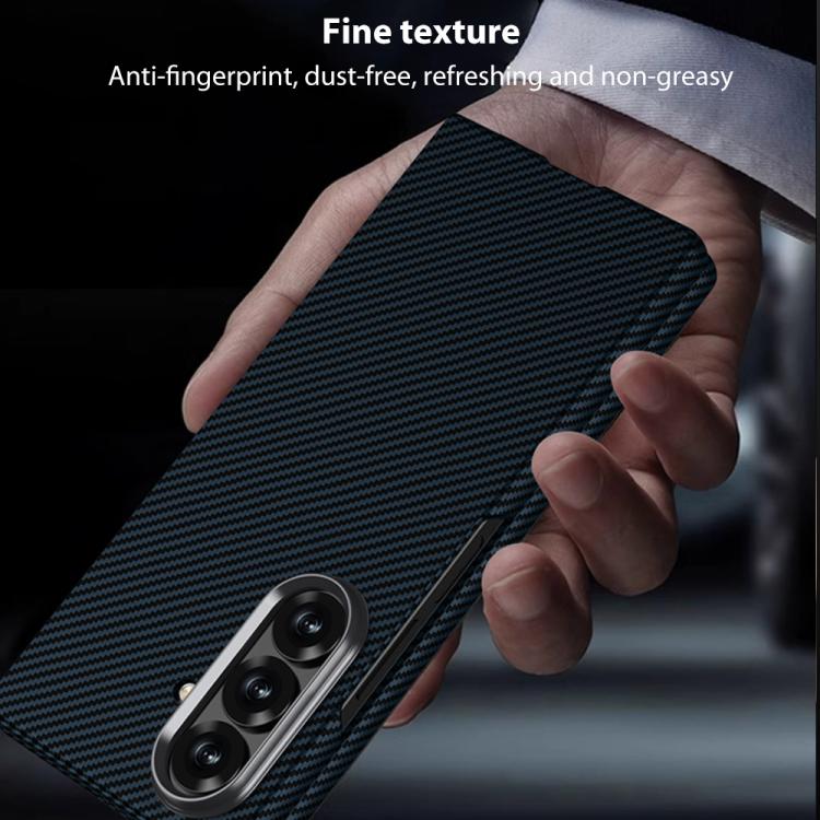 For Samsung Galaxy Z Fold7 5G GKK Integrated Ultra-thin Water Transfer Printed Contact Lens-Style Carbon Fiber Textured Phone Case