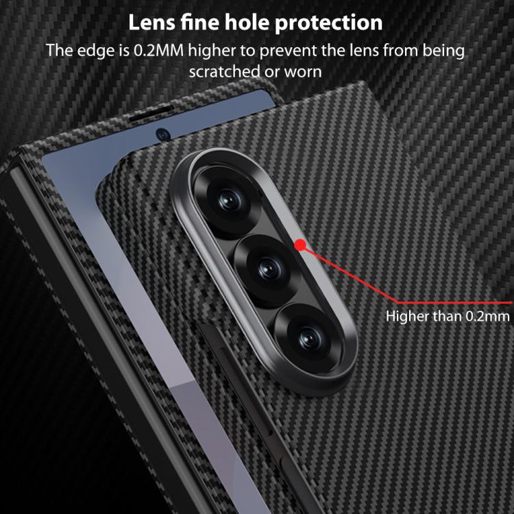 For Samsung Galaxy Z Fold7 5G GKK Integrated Ultra-thin Water Transfer Printed Contact Lens-Style Carbon Fiber Textured Phone Case