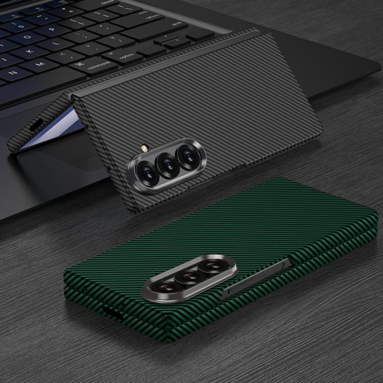 For Samsung Galaxy Z Fold7 5G GKK Integrated Ultra-thin Water Transfer Printed Contact Lens-Style Carbon Fiber Textured Phone Case