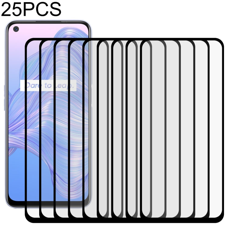 For OPPO Realme V5 5G 25 PCS Full Glue Full Screen Tempered Glass Film