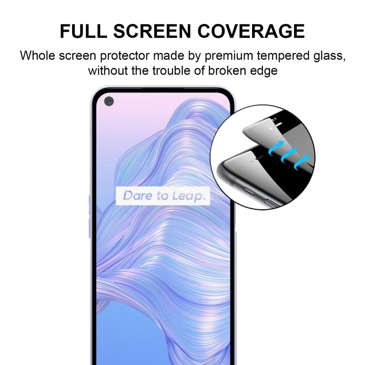 For OPPO Realme V5 5G 25 PCS Full Glue Full Screen Tempered Glass Film