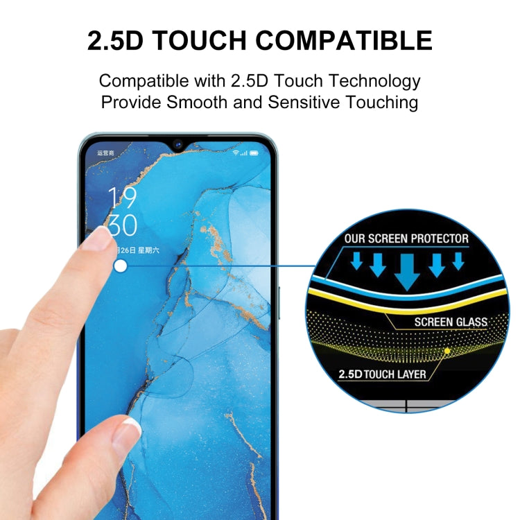 For OPPO Reno3 A 25 PCS Full Glue Full Screen Tempered Glass Film