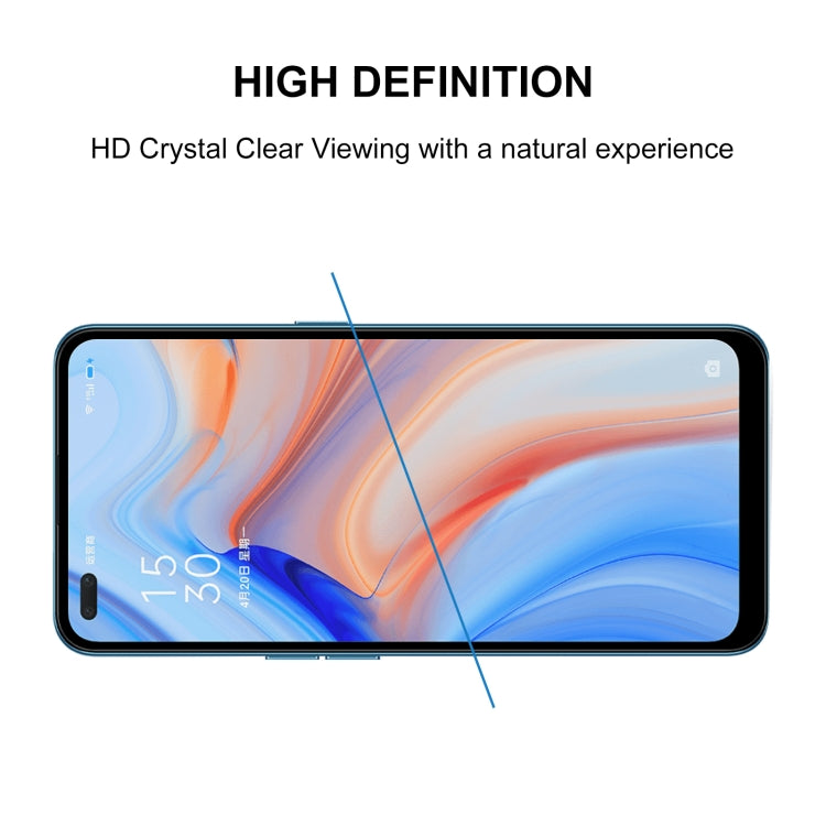 For OPPO Reno4 25 PCS Full Glue Full Screen Tempered Glass Film