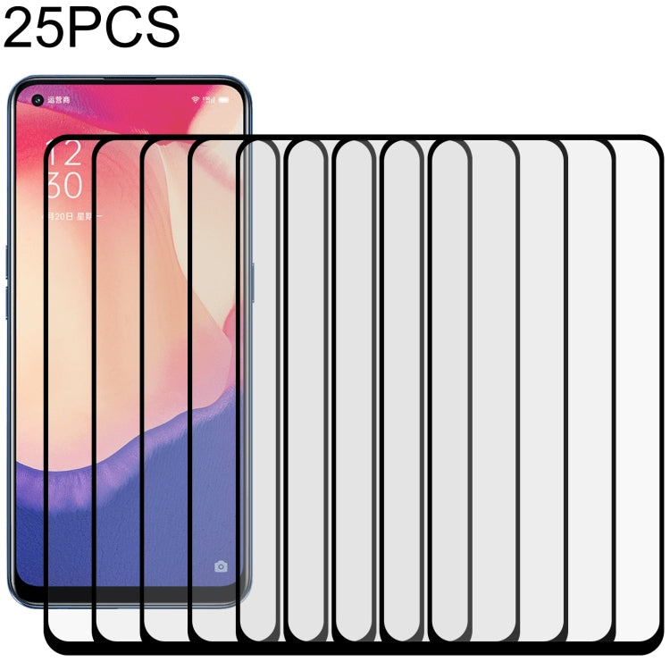 For OPPO Reno4 SE 25 PCS Full Glue Full Screen Tempered Glass Film