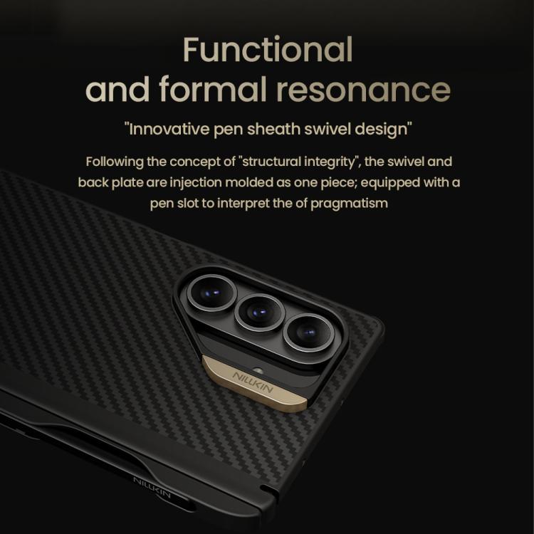 For Samsung Galaxy Z Fold7 5G NILLKIN Fiber Shield Pro Magnetic Version Aramid Fiber TPU Phone Case with Stylus