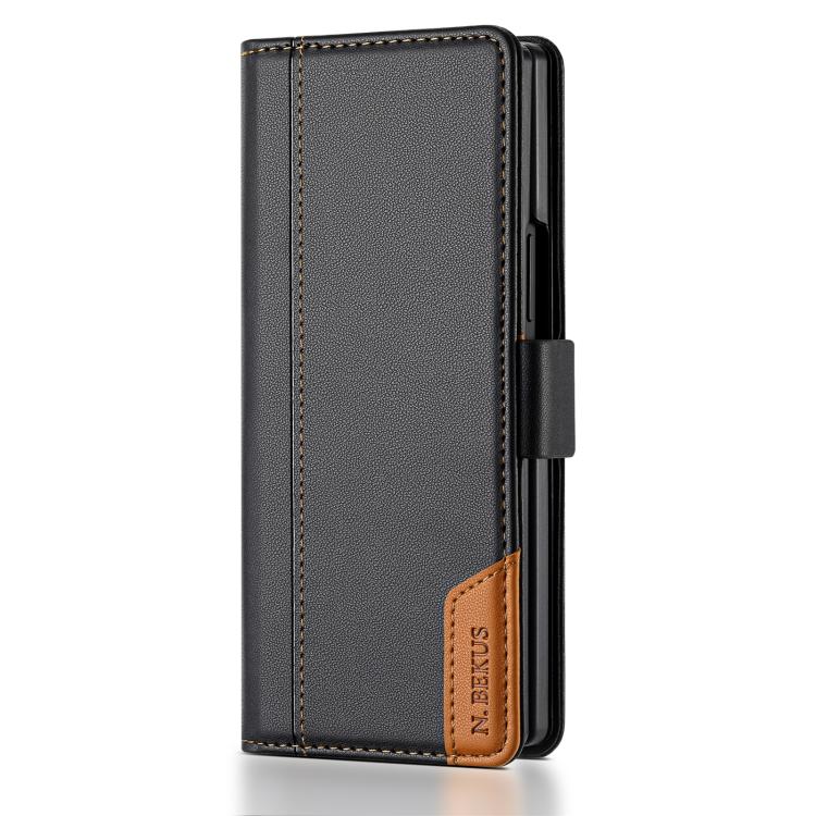 For Samsung Galaxy Z Fold7 5G N.BEKUS P3 RFID Stitching Magnetic Flip Leather Phone Case