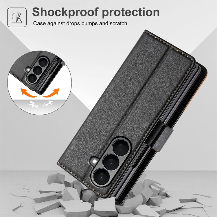 For Samsung Galaxy Z Fold7 5G N.BEKUS P3 RFID Stitching Magnetic Flip Leather Phone Case