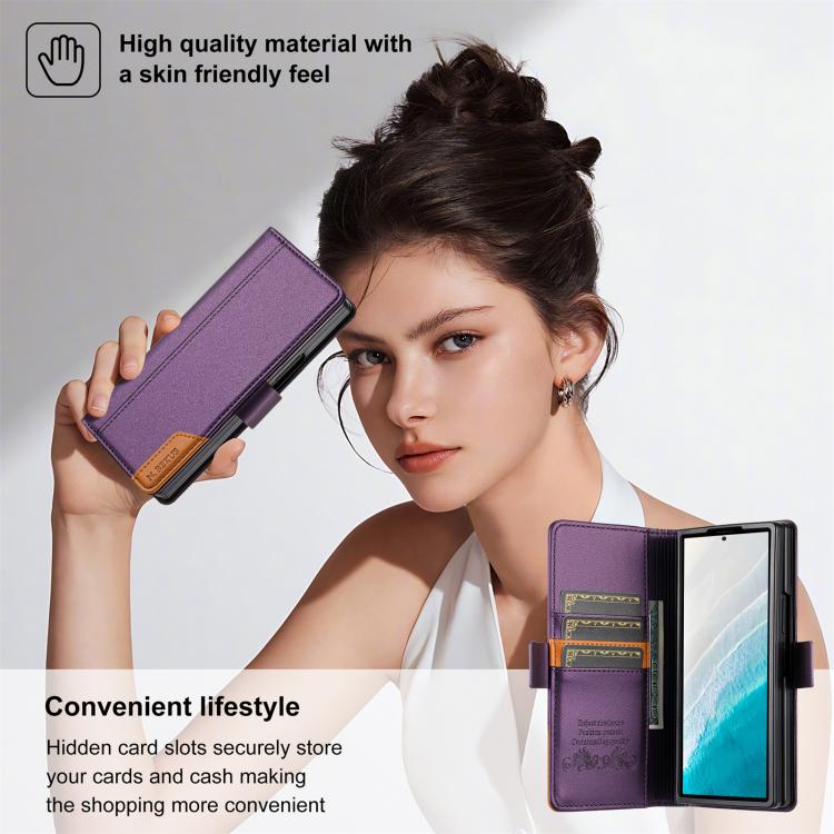 For Samsung Galaxy Z Fold7 5G N.BEKUS P3 RFID Stitching Magnetic Flip Leather Phone Case