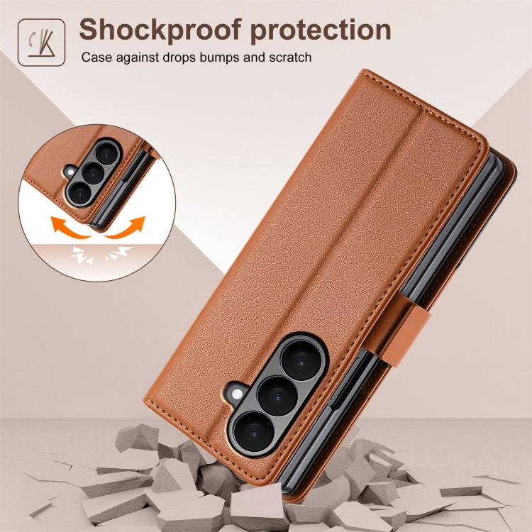 For Samsung Galaxy Z Fold7 5G N.BEKUS P3 RFID Stitching Magnetic Flip Leather Phone Case