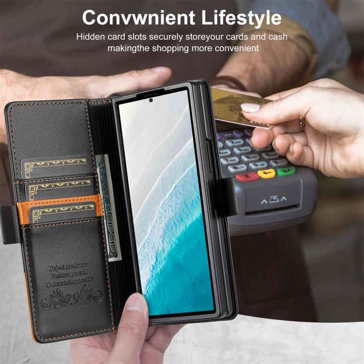 For Samsung Galaxy Z Fold6 N.BEKUS P3 RFID Stitching Magnetic Flip Leather Phone Case