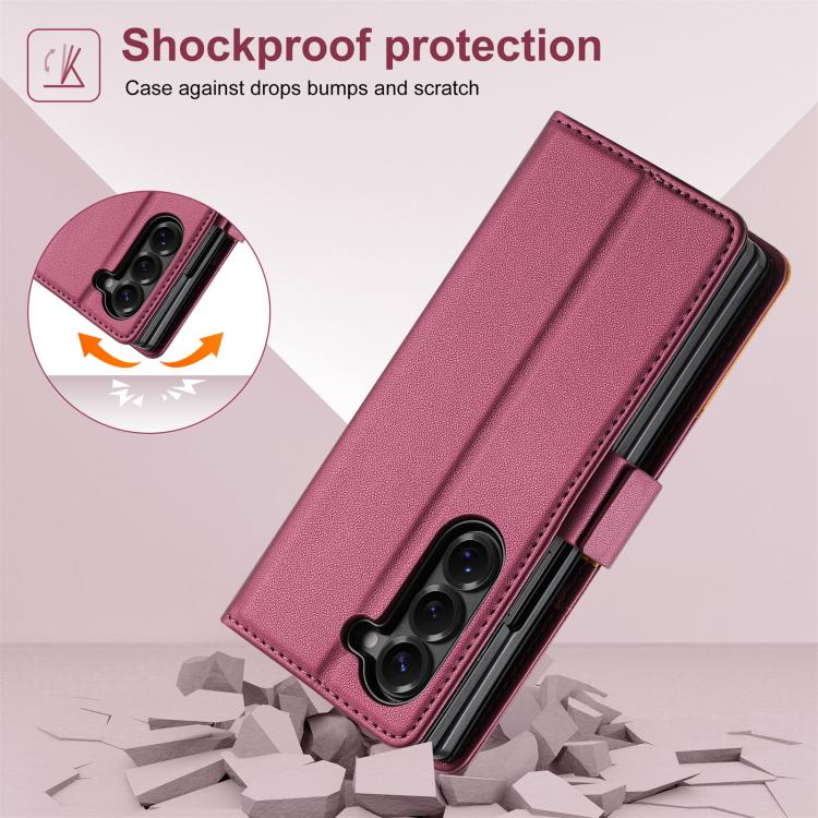 For Samsung Galaxy Z Fold6 N.BEKUS P3 RFID Stitching Magnetic Flip Leather Phone Case