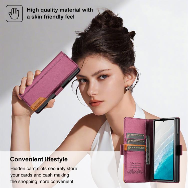 For Samsung Galaxy Z Fold6 N.BEKUS P3 RFID Stitching Magnetic Flip Leather Phone Case