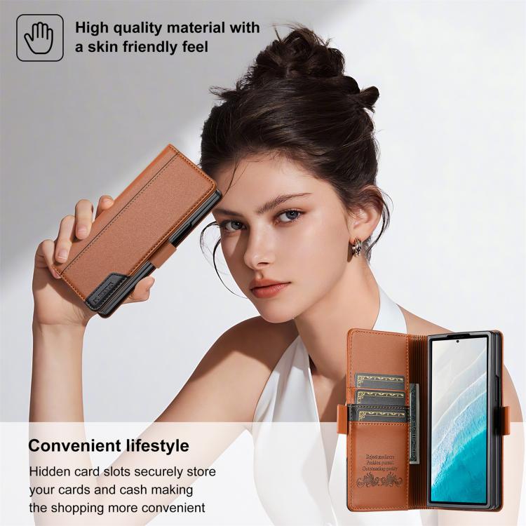 For Samsung Galaxy Z Fold6 N.BEKUS P3 RFID Stitching Magnetic Flip Leather Phone Case