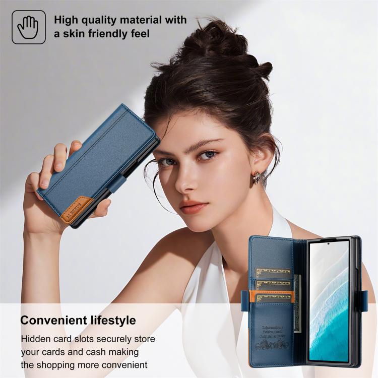For Samsung Galaxy Z Fold5 N.BEKUS P3 RFID Stitching Magnetic Flip Leather Phone Case