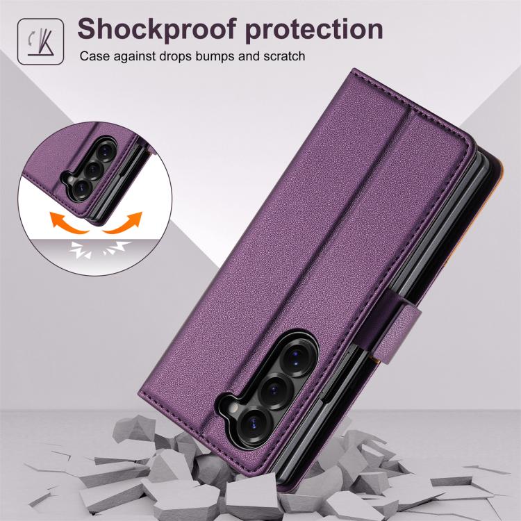For Samsung Galaxy Z Fold5 N.BEKUS P3 RFID Stitching Magnetic Flip Leather Phone Case