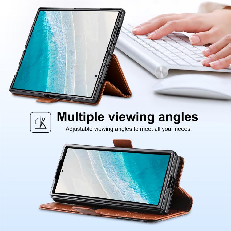 For Samsung Galaxy Z Fold5 N.BEKUS P3 RFID Stitching Magnetic Flip Leather Phone Case