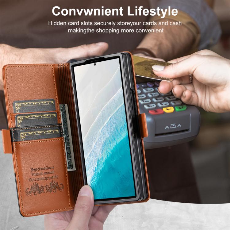 For Samsung Galaxy Z Fold5 N.BEKUS P3 RFID Stitching Magnetic Flip Leather Phone Case