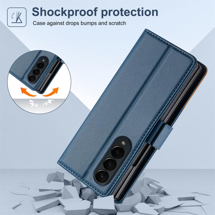 For Samsung Galaxy Z Fold3 5G N.BEKUS P3 RFID Stitching Magnetic Flip Leather Phone Case