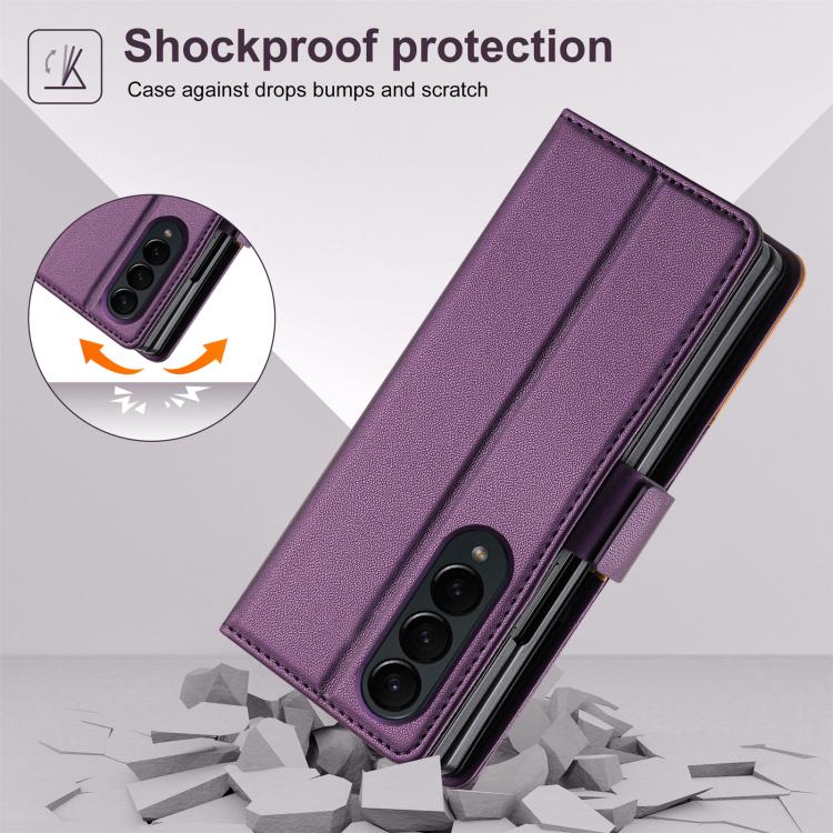For Samsung Galaxy Z Fold3 5G N.BEKUS P3 RFID Stitching Magnetic Flip Leather Phone Case