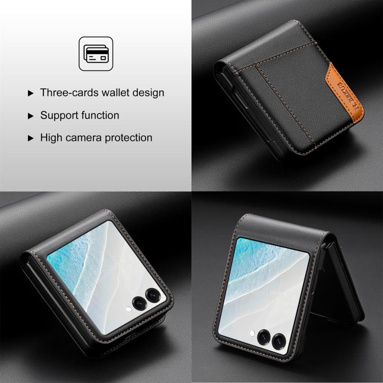 For Samsung Galaxy Z Flip7 5G N.BEKUS P3 RFID Stitching Magnetic Flip Leather Phone Case