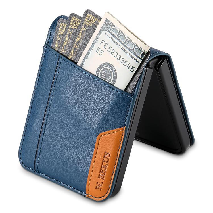 For Samsung Galaxy Z Flip7 5G N.BEKUS P3 RFID Stitching Magnetic Flip Leather Phone Case