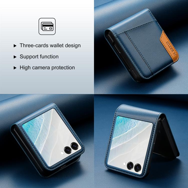 For Samsung Galaxy Z Flip7 5G N.BEKUS P3 RFID Stitching Magnetic Flip Leather Phone Case