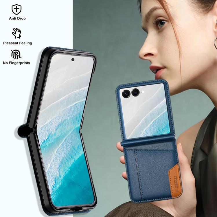 For Samsung Galaxy Z Flip7 5G N.BEKUS P3 RFID Stitching Magnetic Flip Leather Phone Case