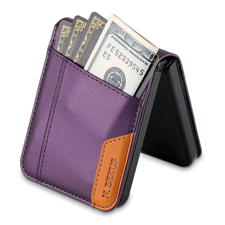 For Samsung Galaxy Z Flip7 5G N.BEKUS P3 RFID Stitching Magnetic Flip Leather Phone Case