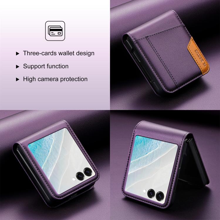 For Samsung Galaxy Z Flip7 5G N.BEKUS P3 RFID Stitching Magnetic Flip Leather Phone Case