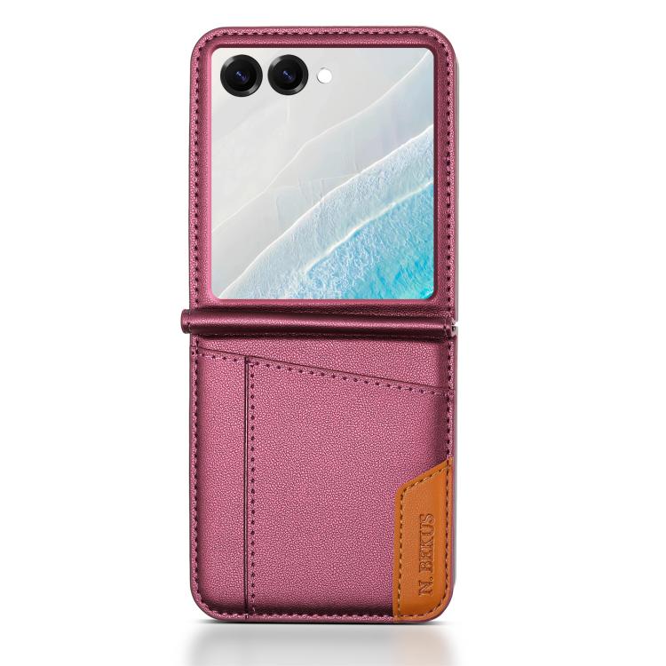 For Samsung Galaxy Z Flip7 5G N.BEKUS P3 RFID Stitching Magnetic Flip Leather Phone Case
