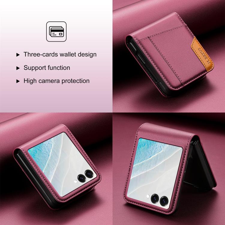For Samsung Galaxy Z Flip7 5G N.BEKUS P3 RFID Stitching Magnetic Flip Leather Phone Case
