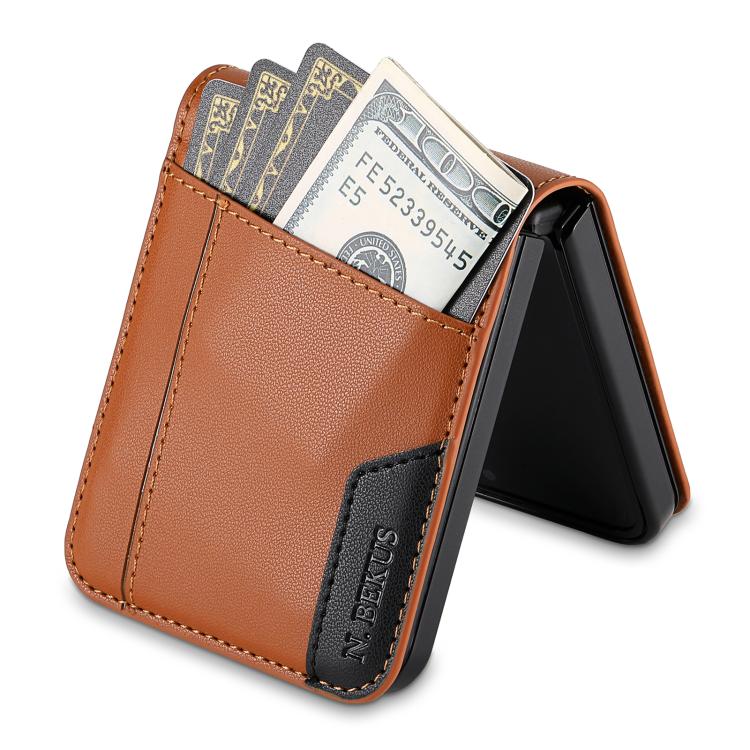 For Samsung Galaxy Z Flip7 5G N.BEKUS P3 RFID Stitching Magnetic Flip Leather Phone Case