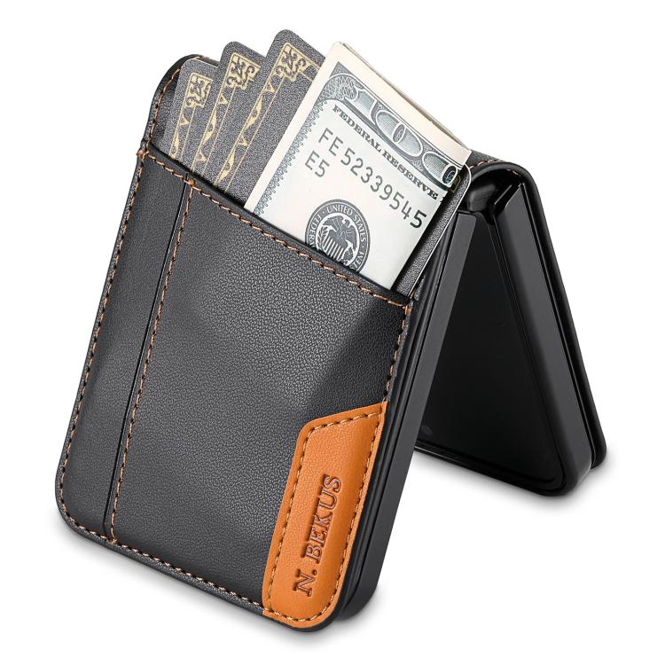 For Samsung Galaxy Z Flip6 / Flip7 FE N.BEKUS P3 RFID Stitching Magnetic Flip Leather Phone Case