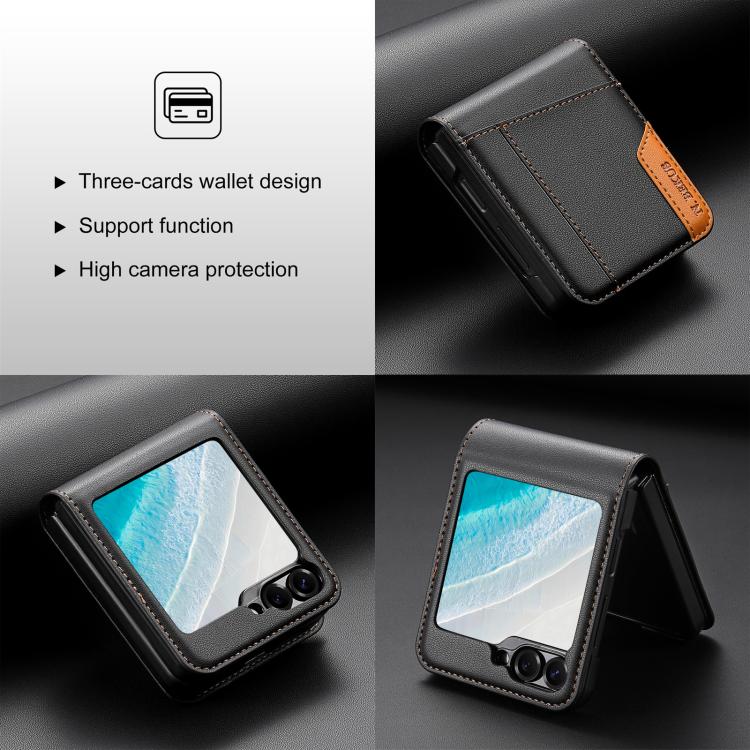 For Samsung Galaxy Z Flip6 / Flip7 FE N.BEKUS P3 RFID Stitching Magnetic Flip Leather Phone Case