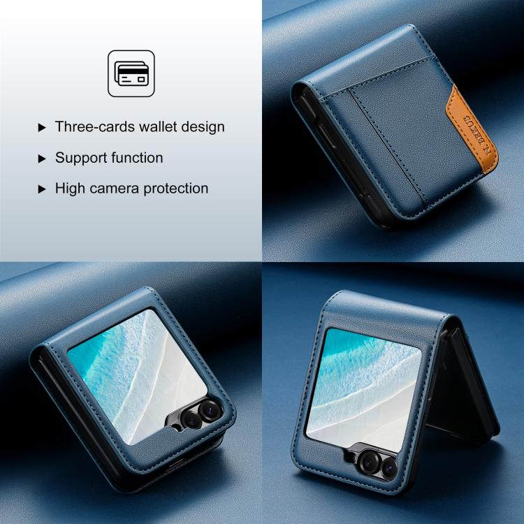 For Samsung Galaxy Z Flip6 / Flip7 FE N.BEKUS P3 RFID Stitching Magnetic Flip Leather Phone Case