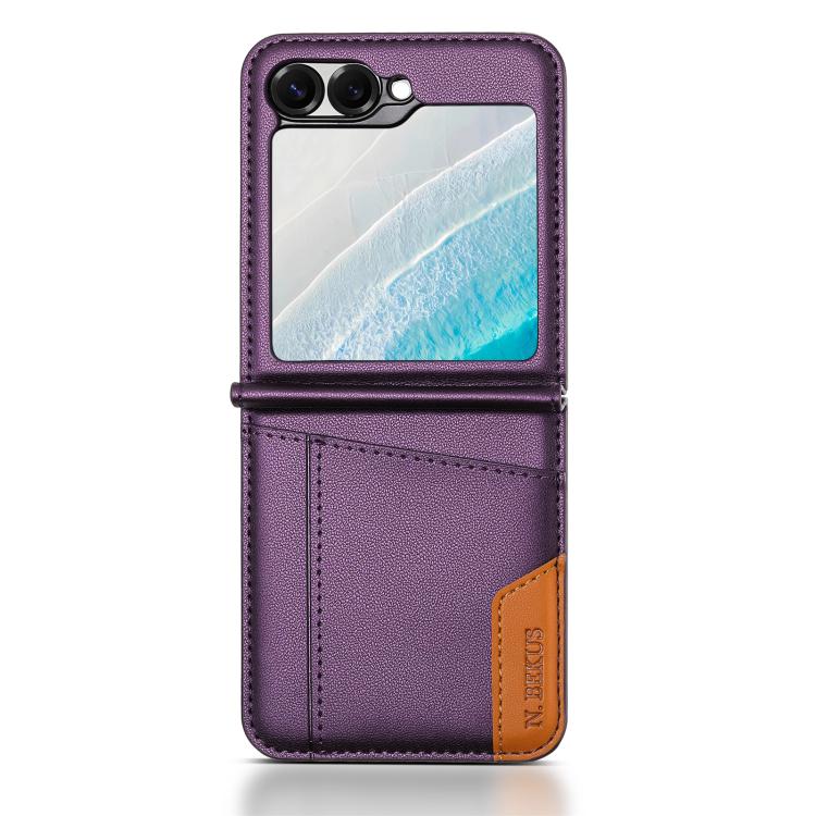 For Samsung Galaxy Z Flip6 / Flip7 FE N.BEKUS P3 RFID Stitching Magnetic Flip Leather Phone Case