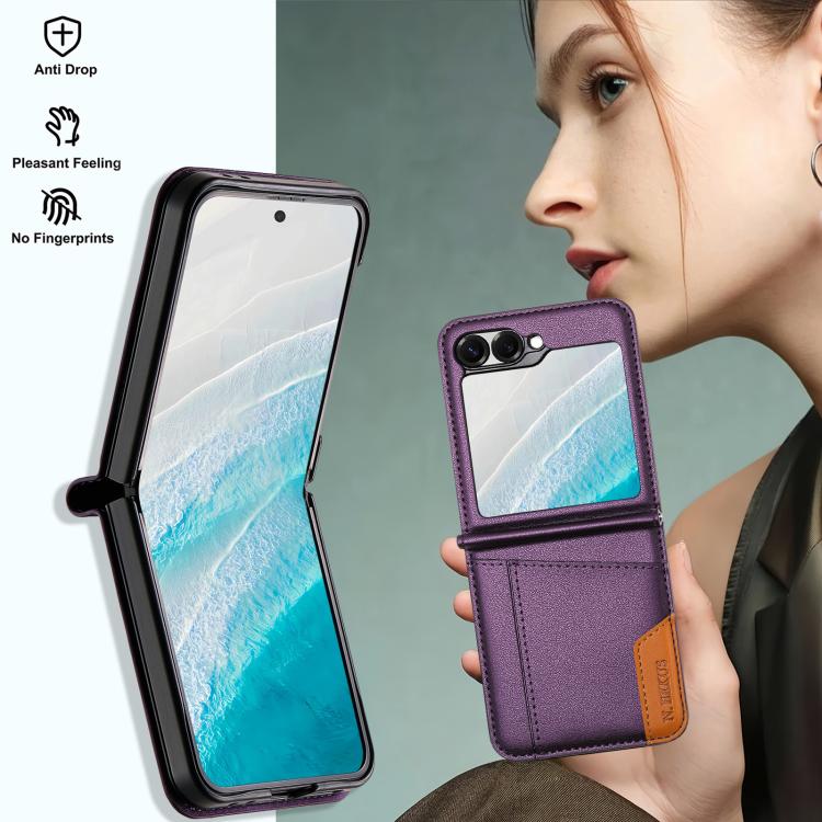 For Samsung Galaxy Z Flip6 / Flip7 FE N.BEKUS P3 RFID Stitching Magnetic Flip Leather Phone Case