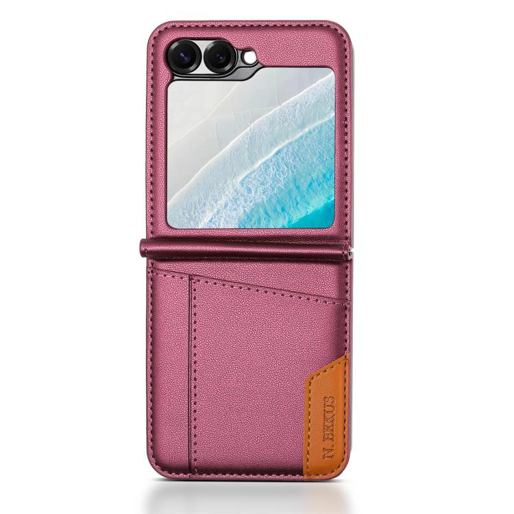 For Samsung Galaxy Z Flip6 / Flip7 FE N.BEKUS P3 RFID Stitching Magnetic Flip Leather Phone Case