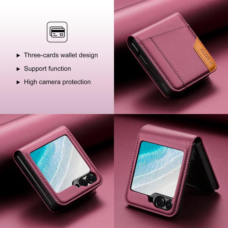 For Samsung Galaxy Z Flip6 / Flip7 FE N.BEKUS P3 RFID Stitching Magnetic Flip Leather Phone Case